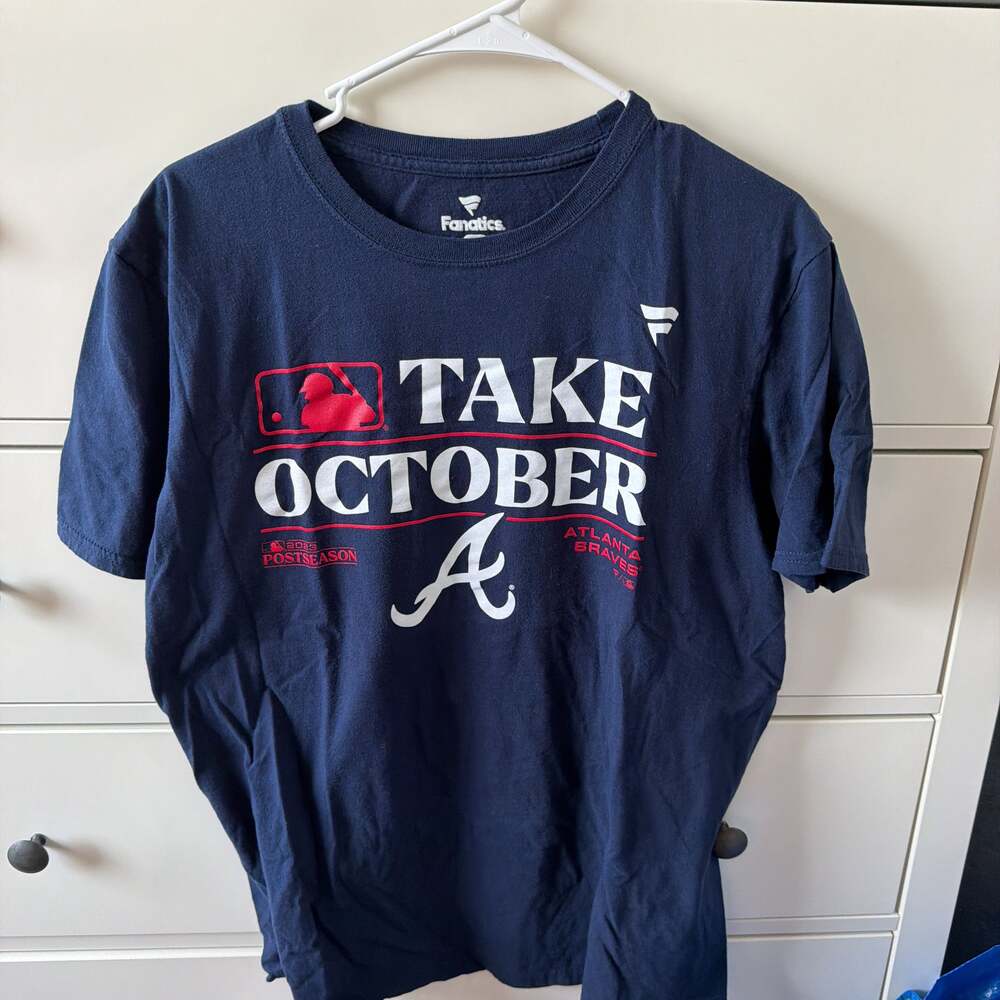 Atlanta Braves Fanatics 2023 Postseason Take October Locker Room T-Shirt